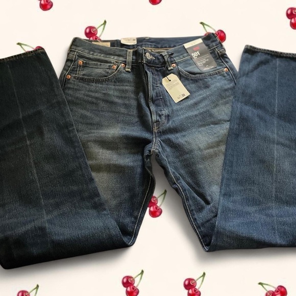 Levi's Dark Blue Straight Men's Jeans - Picture 2 of 3